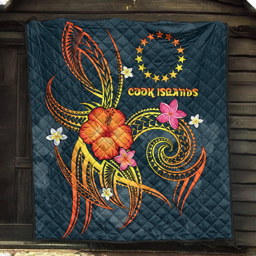 Cook Islands Polynesian Premium Quilt - Legend of Cook Islands (Blue) - Polynesian Pride