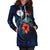 Niue Polynesian Hoodie Dress - Blue Turtle Hibiscus - Polynesian Pride