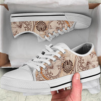 French Polynesia Low Top Shoes - Hibiscus Flowers Vintage Style - Polynesian Pride