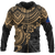 Guam Polynesian Hoodie (Zip up) Golden Turtle Unisex BROWN - Polynesian Pride