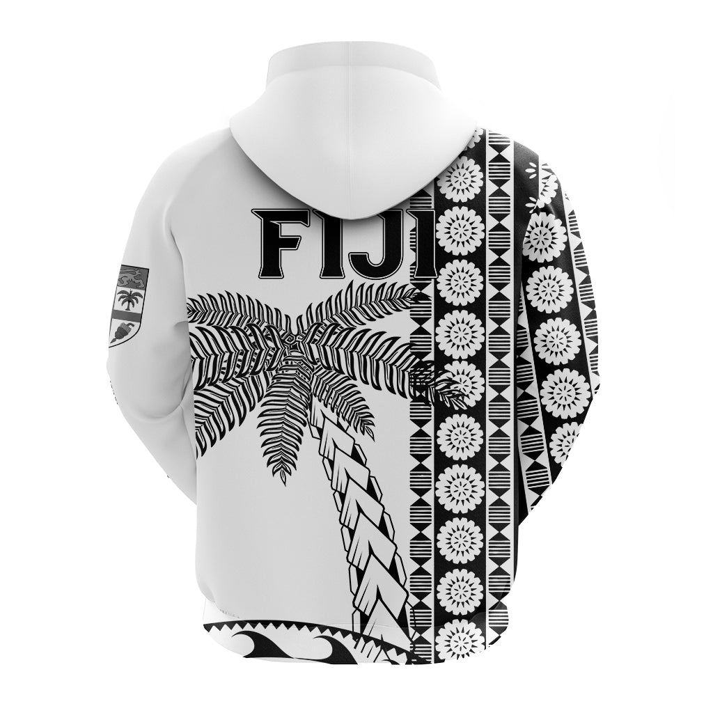 Fiji Rugby Zip up Hoodie Coconut Tree With Tapa Pattern LT12 - Polynesian Pride
