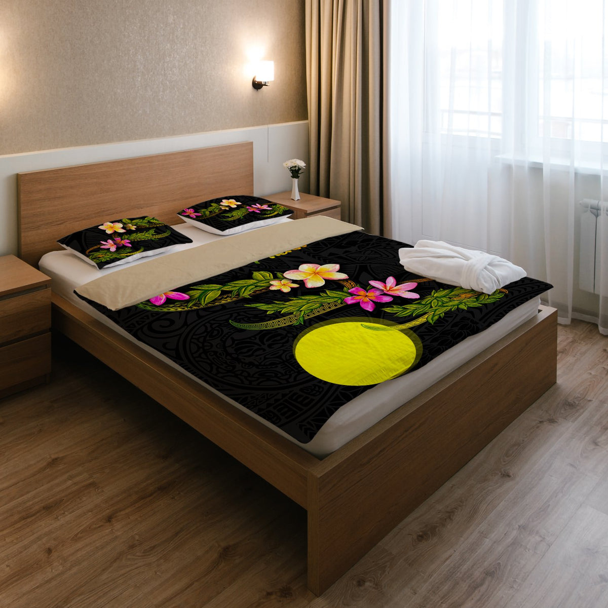 Palau Polynesian Bedding Set - Plumeria Tribal - Polynesian Pride