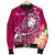 Fiji Custom Personalised Men's Bomber Jacket - Turtle Plumeria (Pink) - Polynesian Pride