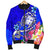 Fiji Men's Bomber Jacket - Turtle Plumeria (Blue) - Polynesian Pride