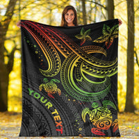 Polynesian Custom Personalised Premium Blanket - Reggae Turtle - Polynesian Pride