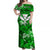 (Custom Personalised) Hawaii Off Shoulder Long Dress Map and Turtle Green Flowers LT13 Women Green - Polynesian Pride