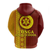 Tonga High School Zip up Hoodie Ngatu Pattern LT12 - Polynesian Pride