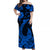 Hawaii Off Shoulder Long Dress Polynesia Blue Fish Hook LT13 Women Blue - Polynesian Pride