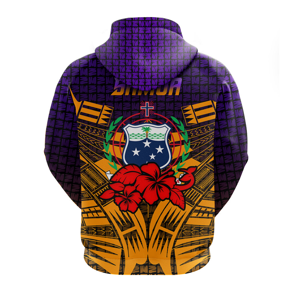 Samoa Hoodie Hibiscus With Tribal LT12 - Polynesian Pride