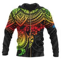 Yap Polynesian Zip up Hoodie Reggae Turtle Unisex Reggae - Polynesian Pride