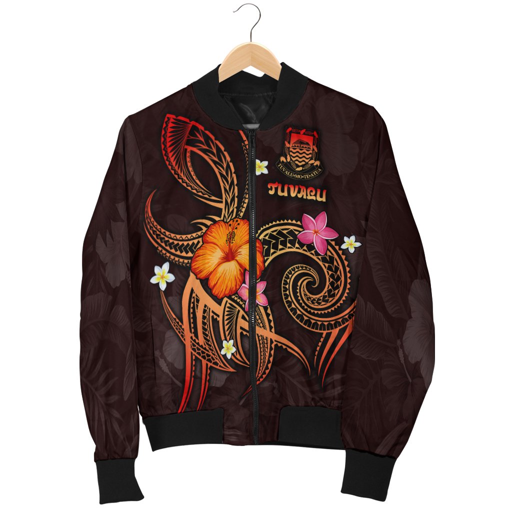 Tuvalu Polynesian Men's Bomber Jacket - Legend of Tuvalu (Red) - Polynesian Pride