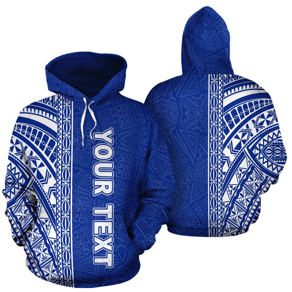 Polynesian Custom Hoodie Blue Poly Line Unisex Blue - Polynesian Pride