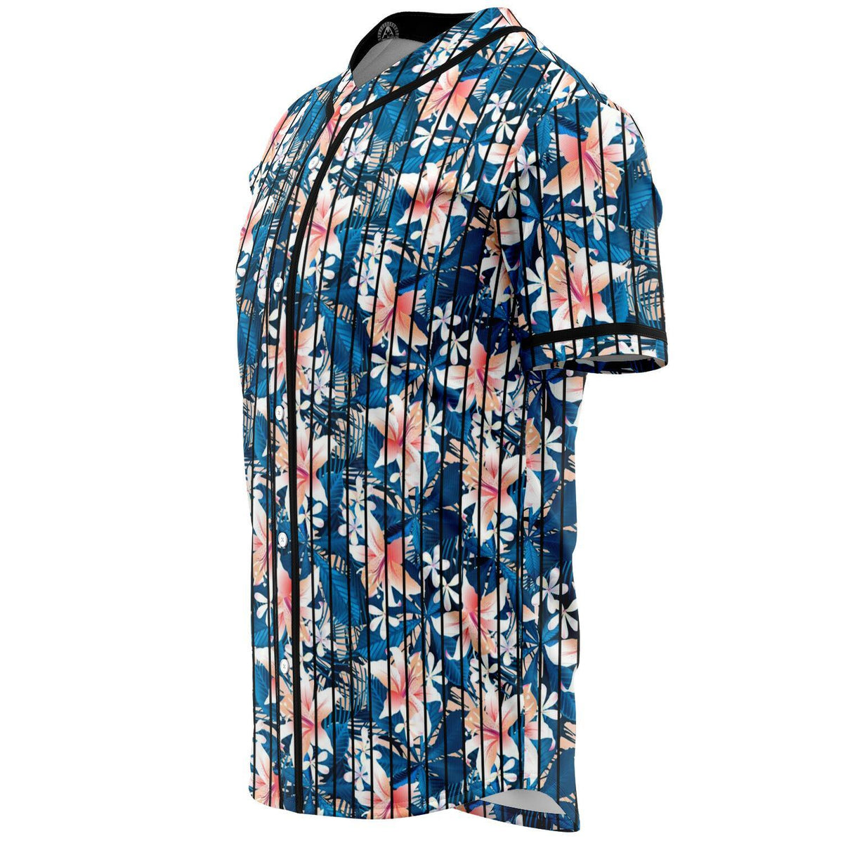 Hawaii Tropical Hibiscus Blue Baseball Jersey - Polynesian Pride