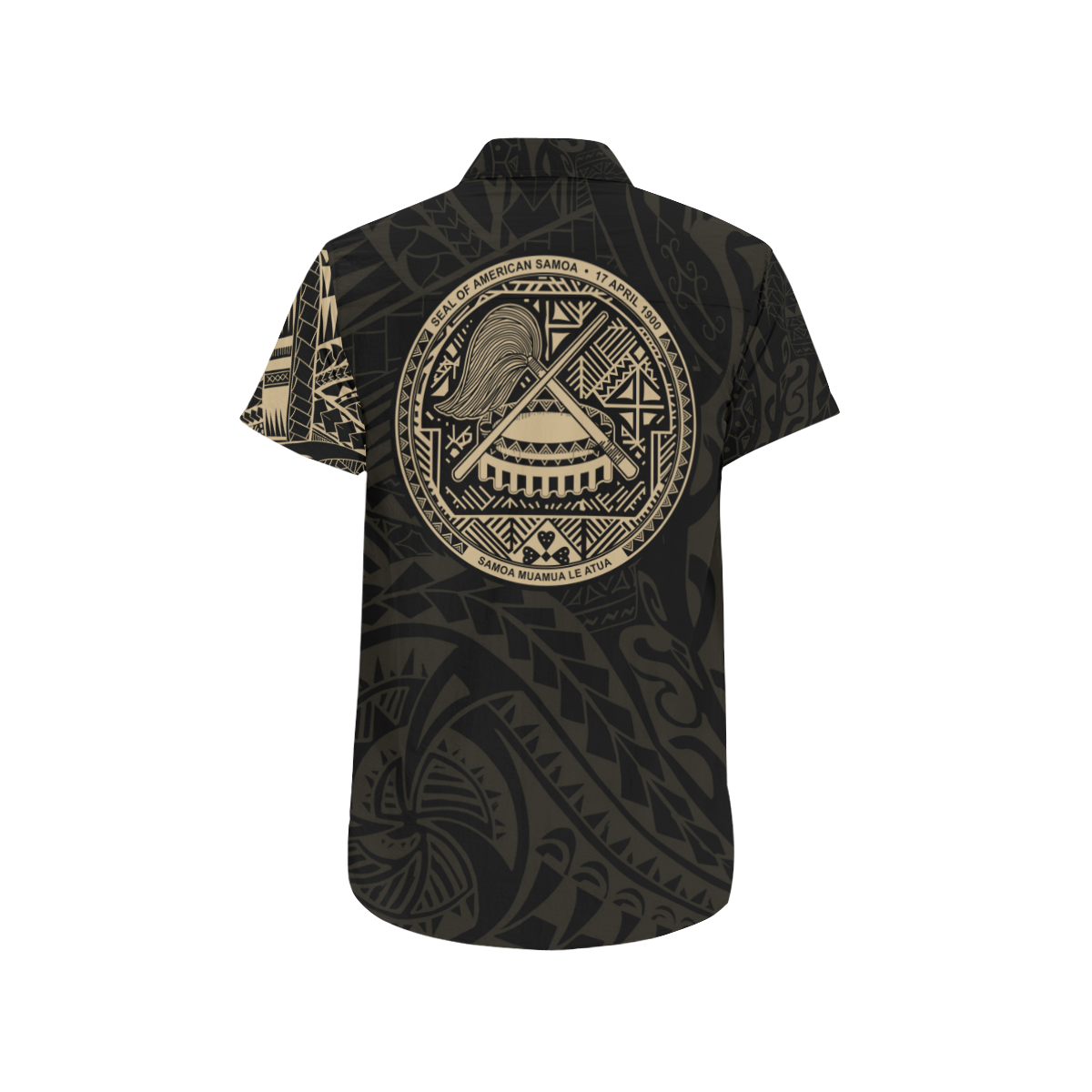 American Samoa in My Heart Tattoo Style Short Sleeve Shirt A7 - Polynesian Pride