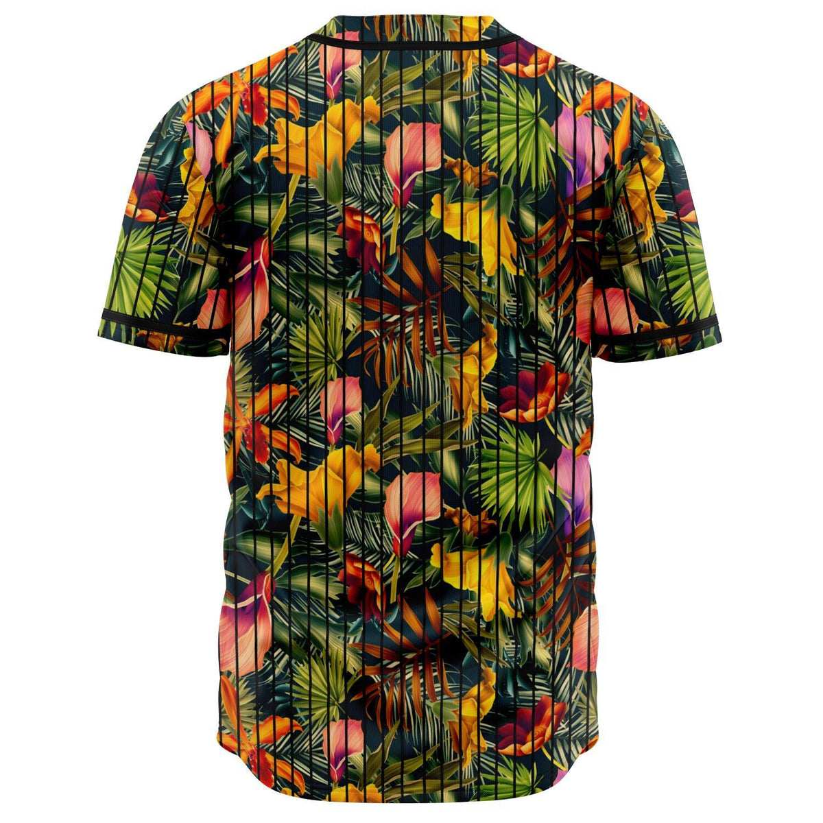 Seamless Tropical Flower Plant And Leaf Pattern Baseball Jersey - Polynesian Pride