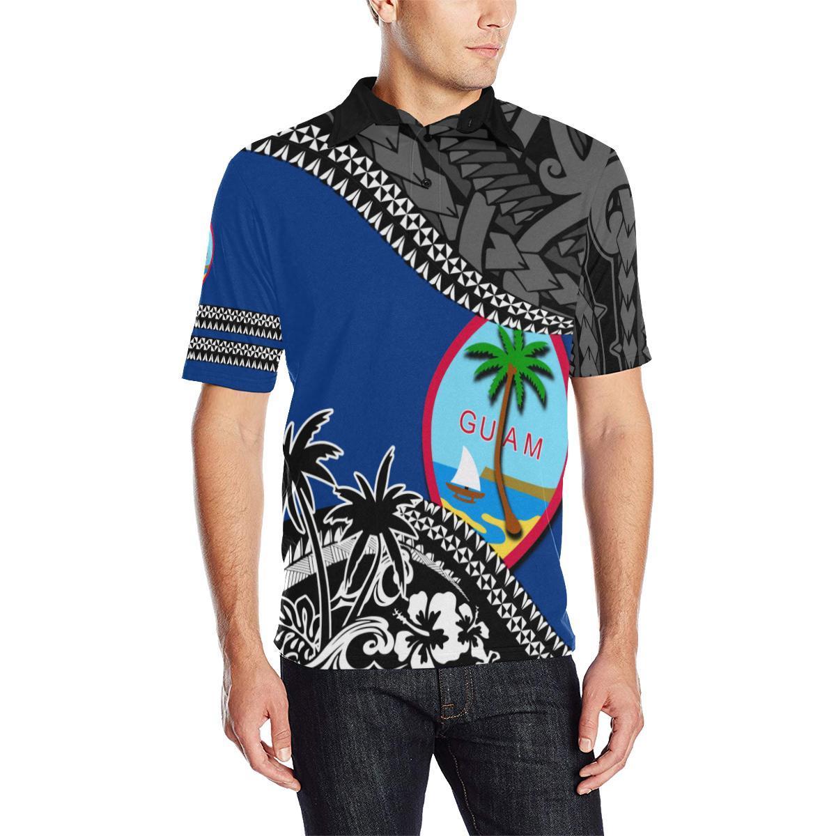 Guam Polo Shirt Fall In The Wave K7 - Polynesian Pride