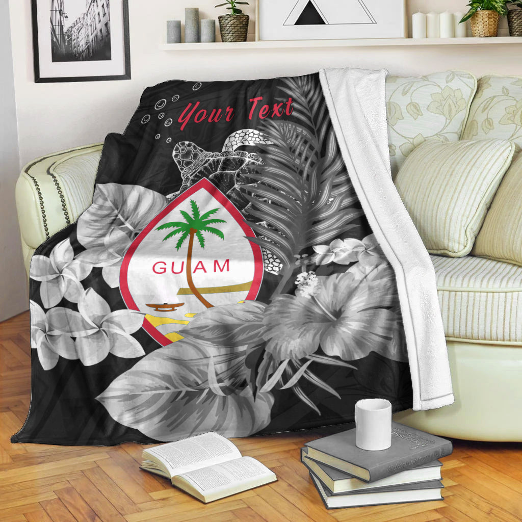 (Custom Personalised) Guam Seal Premium Blanket Polynesian Turtle with Flowers Version White LT13 White - Polynesian Pride