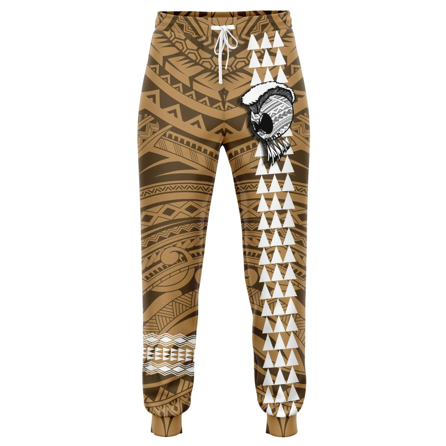 Hawaii Warrior Map Gold Kakau Joggers Gold Unisex - Polynesian Pride