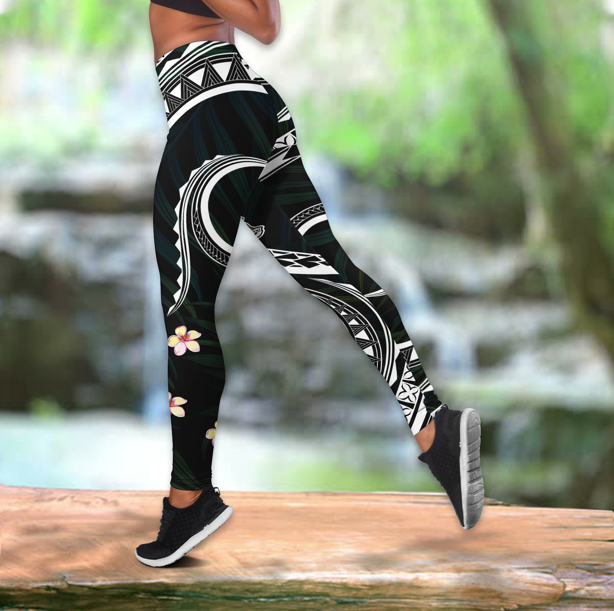 Fiji Coat of Arms Women Leggings Polynesian mix Coconut Pattern LT13 - Polynesian Pride