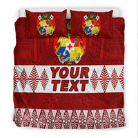(Custom Personalised) Tonga Bedding Set Tongan Pattern Red LT13 - Polynesian Pride