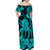 Hawaii Off Shoulder Long Dress Polynesia Turquoise Octopus LT13 - Polynesian Pride