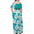 (Custom Personalised) Hawaii Off Shoulder Long Dress Turquoise Simple Tropical Flowers LT13 - Polynesian Pride