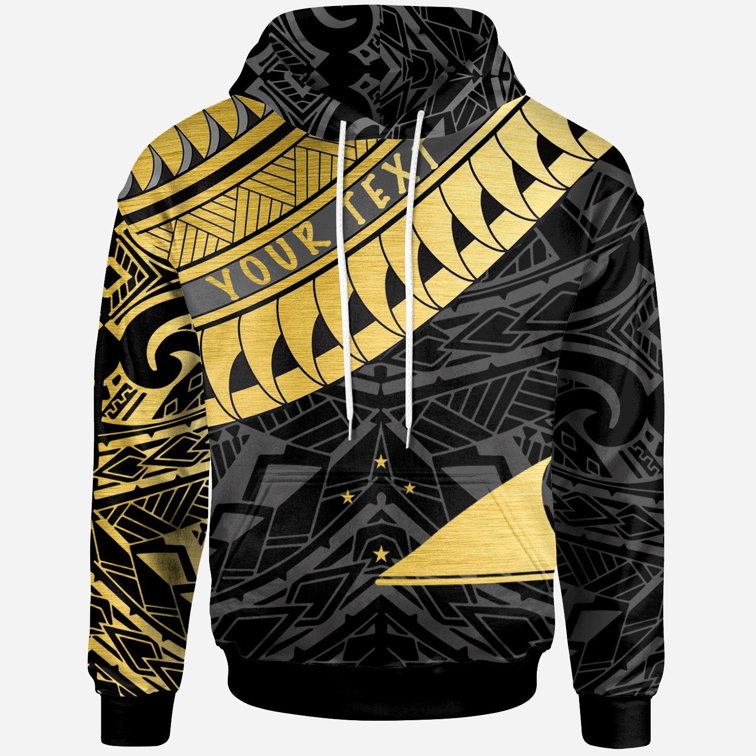 Tokelau Custom Hoodie Tokelau Ginger Lei Pattern Gold Unisex Gold - Polynesian Pride