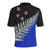 Maori Fern Black and Blue Polo T Shirt - Polynesian Pride