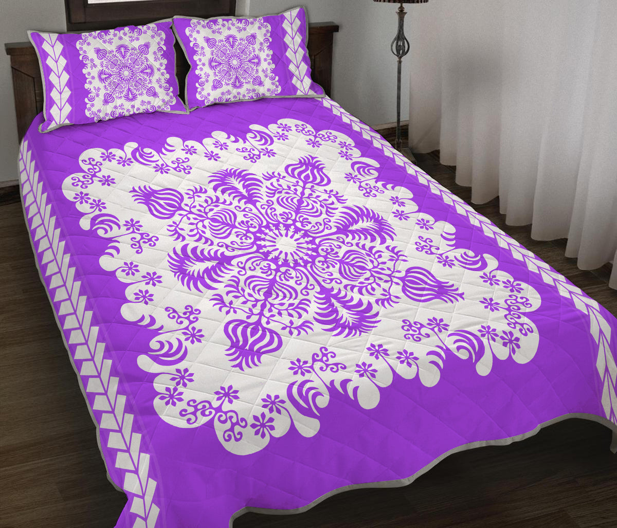 Hawaii Quilt Bed Set Pattern Version Special Purple LT13 - Polynesian Pride
