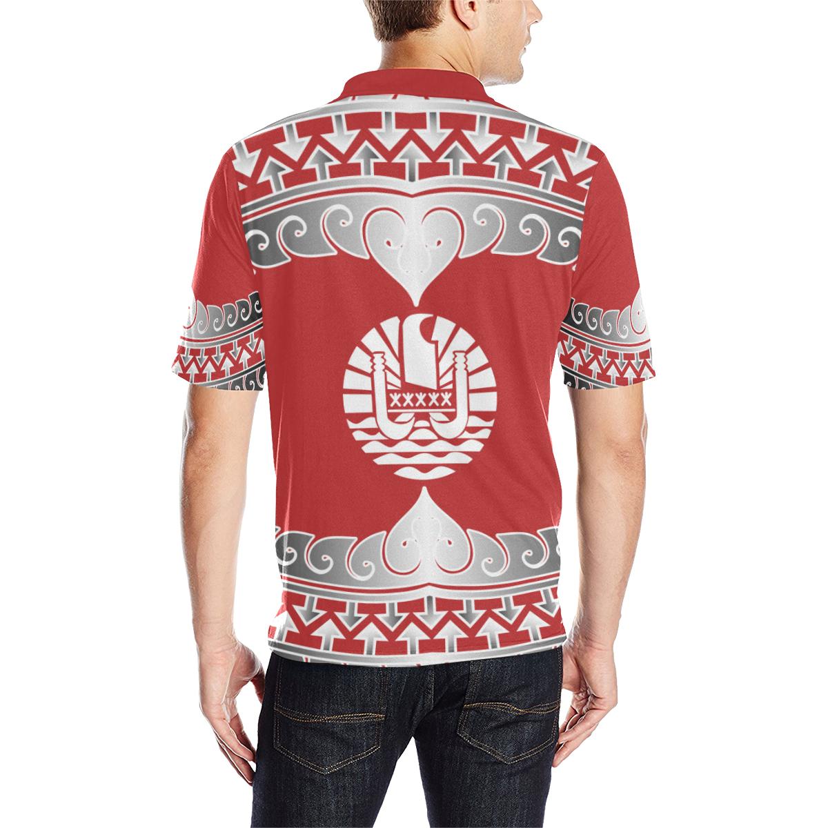 Tahiti Polo Shirt Tahitian Wave Style - Polynesian Pride