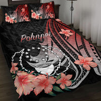 Pohnpei Quilt Bed Set - Red Polynesian Hibiscus Pattern Style - Polynesian Pride