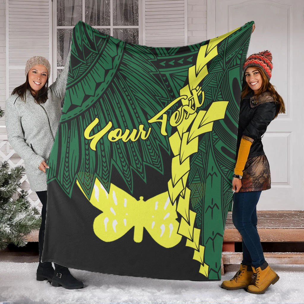 Papua New Guinea Oro Province Polynesian Custom Personalised Blanket - Tribal Wave Tattoo - Polynesian Pride