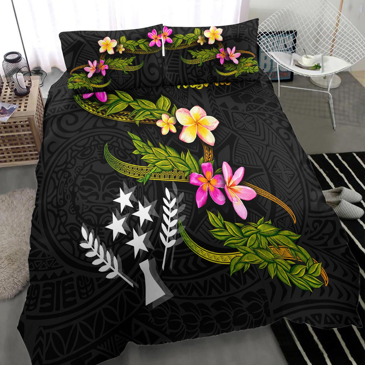 Kosrae Polynesian Bedding Set - Plumeria Tribal - Polynesian Pride
