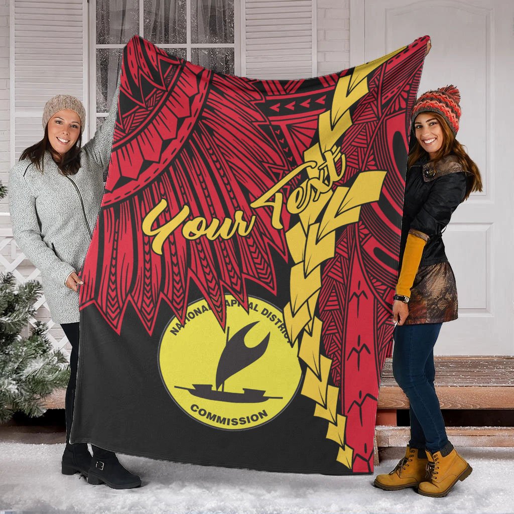 Papua New Guinea National Capital District Province Polynesian Custom Personalised Blanket - Tribal Wave Tattoo - Polynesian Pride