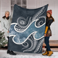 Polynesian Hawaii Premium Blanket - Ocean Style (Coat of Arms) - Polynesian Pride