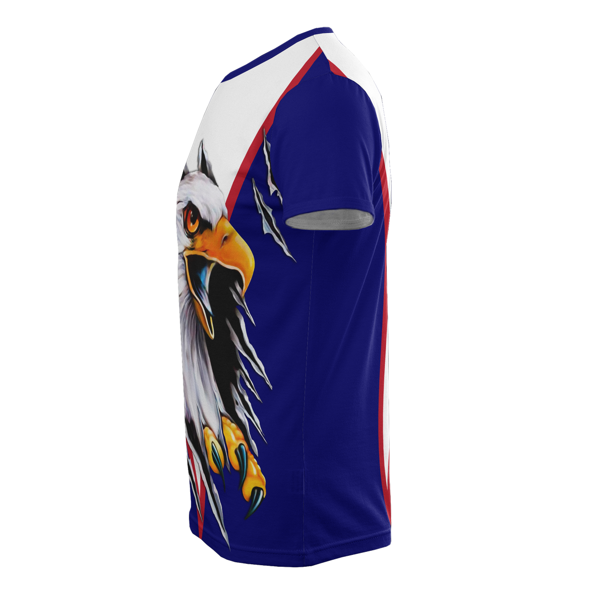 American Samoa T Shirt Eagle Scratch Style Blue - Polynesian Pride