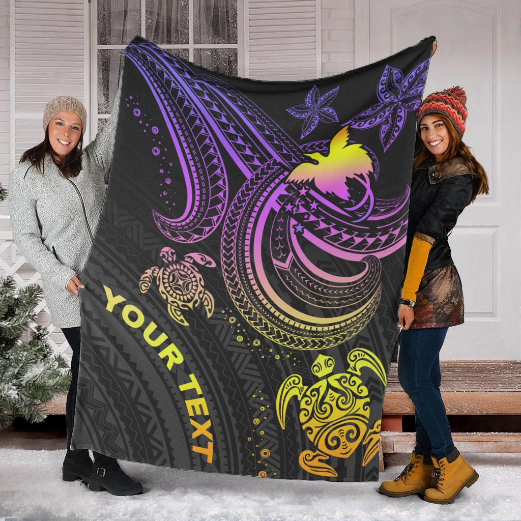 Papua New Guinea Custom Personalised Premium Blanket - Pink Turtle - Polynesian Pride