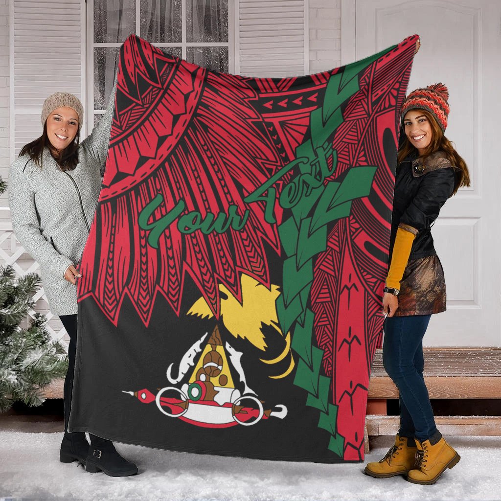 Papua New Guinea East Sepik Province Polynesian Custom Personalised Blanket - Tribal Wave Tattoo - Polynesian Pride