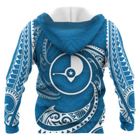 Yap Micronesia ll Over Hoodie Blue Tribal Wave - Polynesian Pride
