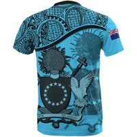 Cook islands Bleu Clair Coat of Arms T Shirt - Polynesian Pride
