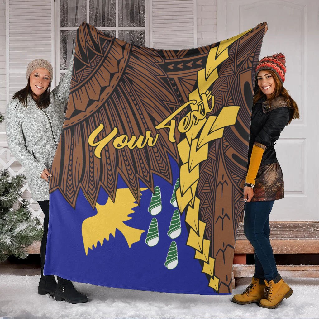 Papua New Guinea Manus Province Polynesian Custom Personalised Blanket - Tribal Wave Tattoo - Polynesian Pride