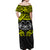 Marquesas Islands Off Shoulder Long Dress Yellow Polynesia Pattern Mix Tiki LT13 - Polynesian Pride