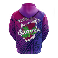 Custom Lautoka Rugby Union Fiji Hoodie Tribal Tattoo LT12 - Polynesian Pride