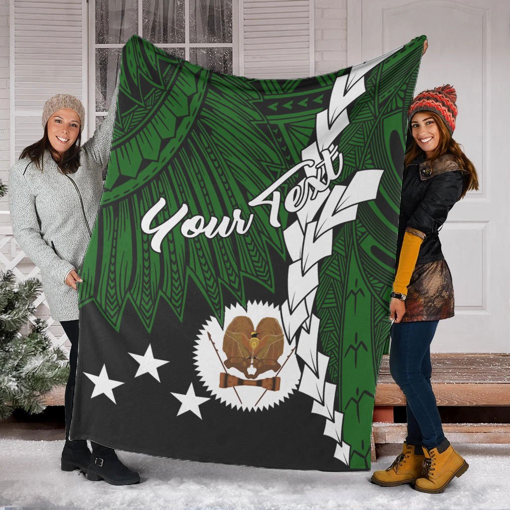 Papua New Guinea Western Highlands Province Polynesian Custom Personalised Blanket - Tribal Wave Tattoo - Polynesian Pride