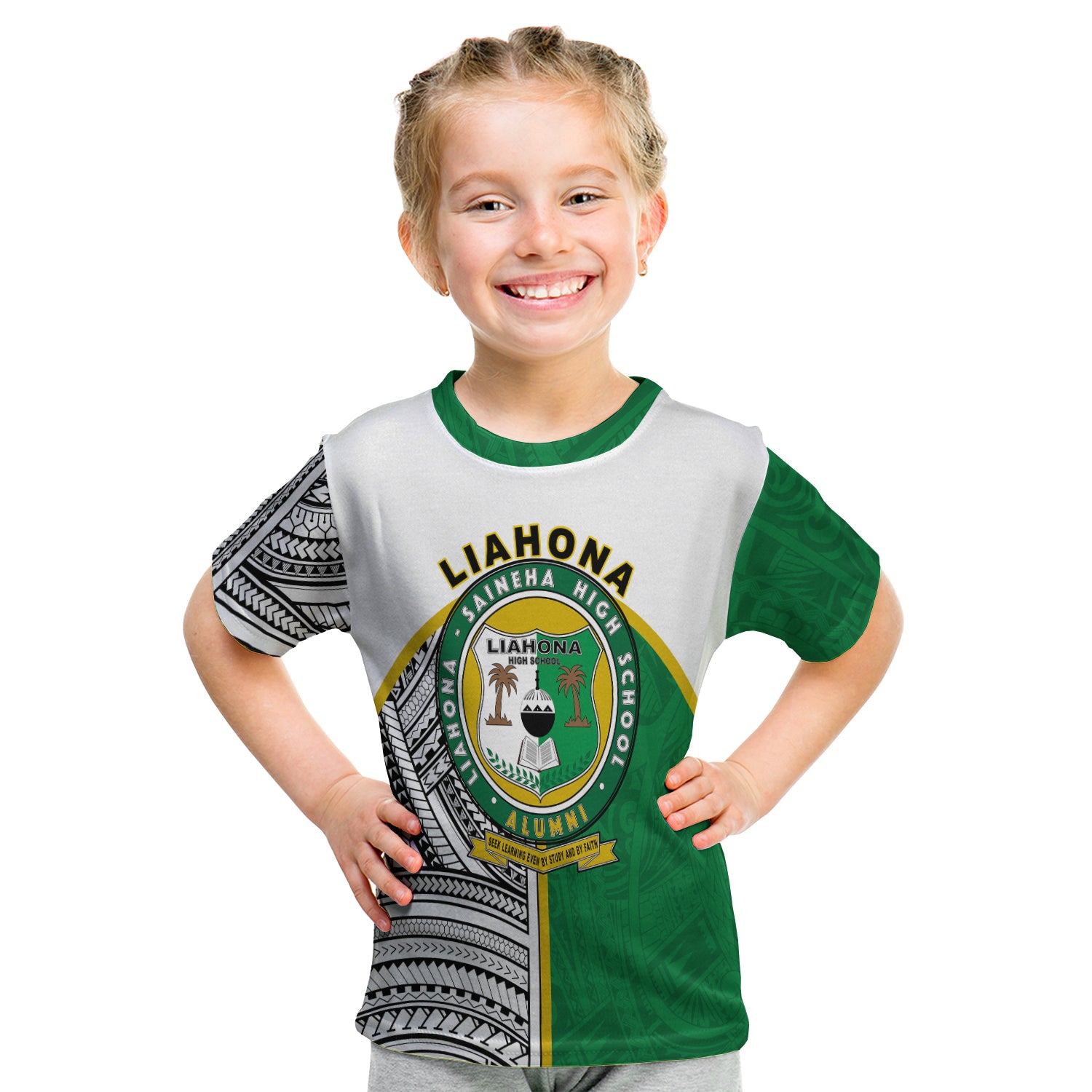 Liahona High School T Shirt Kid - Polynesian Patterns - LT20 - Polynesian Pride