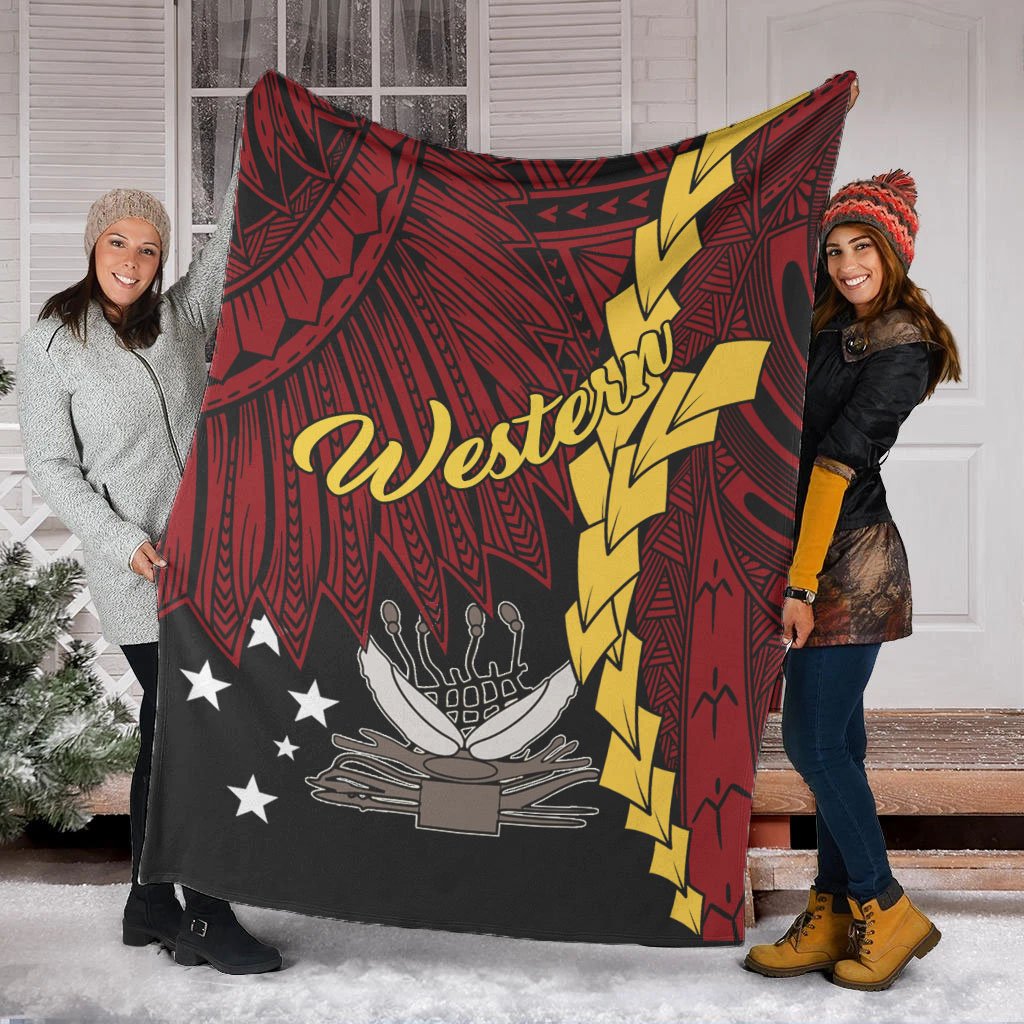 Papua New Guinea Western Province Polynesian Blanket - Tribal Wave Tattoo - Polynesian Pride