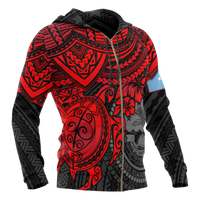 Federated States of Micronesia Hoodie (Zip up) Red Turtle - Polynesian Pride