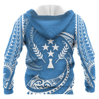 Kosrae Micronesia All Over Zip up Hoodie Blue Tribal Wave - Polynesian Pride