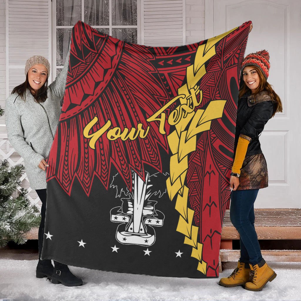 Papua New Guinea Madang Province Polynesian Custom Personalised Blanket - Tribal Wave Tattoo - Polynesian Pride