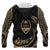 Guam Polynesian ll Over Custom Hoodie Gold Tribal Wave - Polynesian Pride